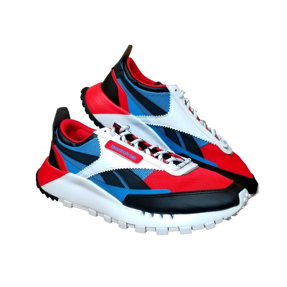 Reebok Classic Legacy Women Sneakers Redβ Blue White Black Athletic Shoe Size 7